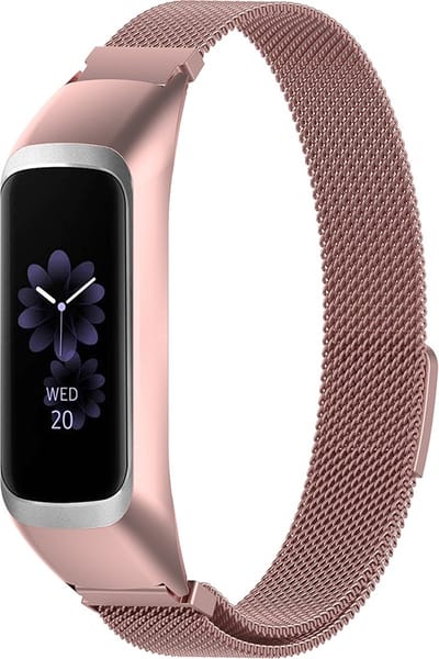 By Qubix - Compatible Samsung bandje - Milanese band - Rosé goud - Geschikt voor Samsung Galaxy Fit 2