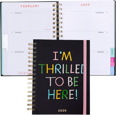 Gedateerde Dagelijkse en Wekelijkse Planner Medium 2026 - Hardcover Agenda met Spiraalbinding en Extra's