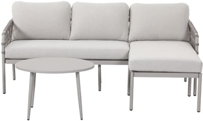 Novi Bente loungeset 3-delig chaise longue - zand