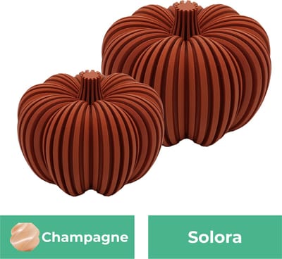 Solora pompoen beeld set – Decoratief beeld - Champagne - 3d geprinte beeld – Herfst woondecoratie - 10CM & 12.5CM