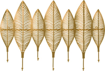 QUVIO Wand kapstok - Kledingrek - Kapstokhaak - Kleerhanger - Kapstok hangend - Kapstok wandkapstok - Kapstokhaken - 7 Veren en 7 haken
