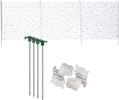 Strand/camping windscherm 3 x 1,2 m - Met 4x grondpennen - En 4x Scheerlijnen