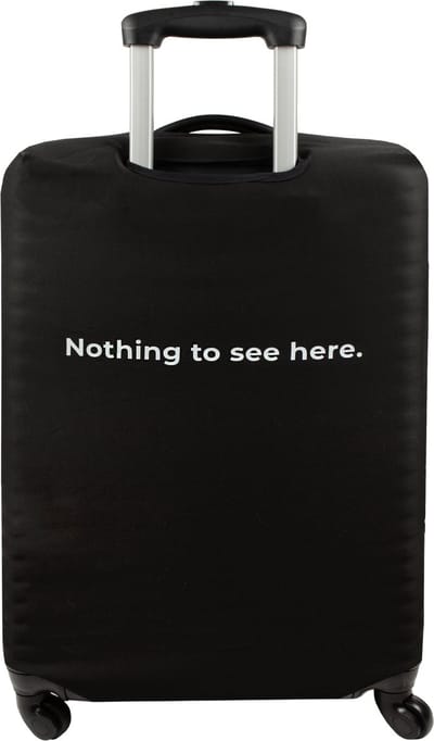 Sillar, kofferhoes, bagagehoes, reiskoffer hoes gemaakt van polyester, beschermhoes met rits, maat M, met inscriptie "nothing to see here", zwart