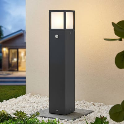 Lucande - Padverlichting, zuillampen - 1licht - Gegoten aluminium, polycarbonaat - H: 65 cm - E27 - donkergrijs