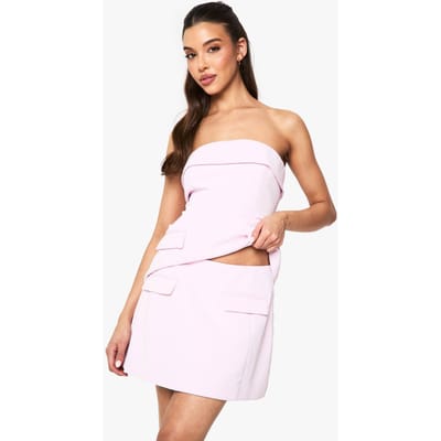 boohoo Dames Mini-rok met zakdetail en op maat gemaakte snit | Roze | Maat: 36