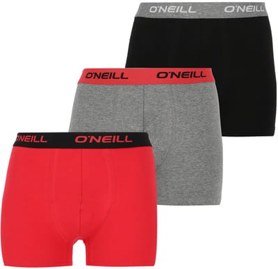 O'Neill - heren boxershorts 3-pack - rood grijs zwart combi - maat L