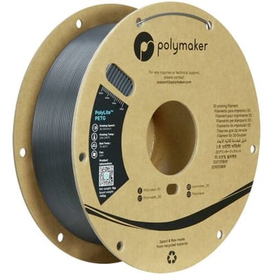 Polymaker PB01056 PB01056 Filament PETG Hittebestendig, Hoge treksterkte 1.75 mm 1000 g Donkergrijs PolyLite™ 1 stuk(s)