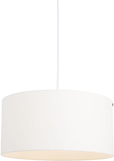QAZQA combi - Moderne Hanglamp met kap - 1 lichts - Ø 500 mm - Wit - Woonkamer | Slaapkamer | Keuken