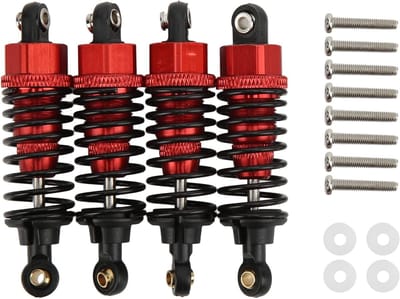 4 Stuks Verstelbare Schokdempers met Veer voor RC Auto's - Upgrade Onderdelen voor TAMIYA TT-01 TT-02 TA05 TL-01 TA03 MF-01X - Verbeterde Prestaties en Stabiliteit