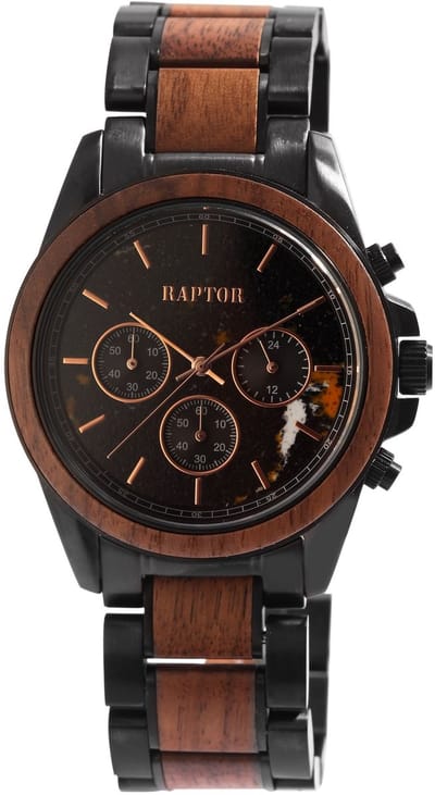 Raptor Herenhorloge Edelstahl "Chiko" heren - analoog horloge met mineraalglas - van Edelstahl en