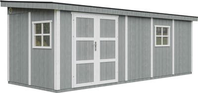 Timbela M941-CAVERN STEEL - LP SmartSide Tuinhuis op houtbasis - 14,3 m² - 648x248xH231 cm - met vloer en verf