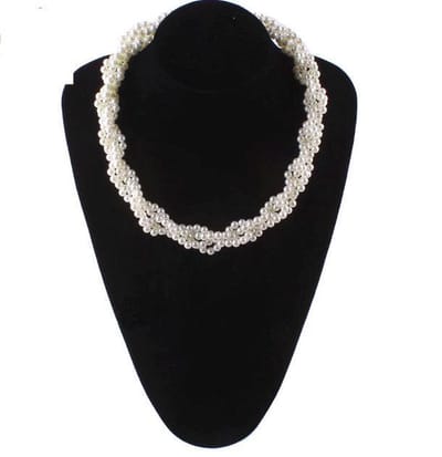N3 Collecties Witte parelketting Imitatieparel geweven ketting voor dames