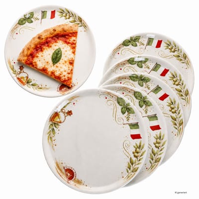 6-delige set pizzaborden KATJA Ø31,5cm van porselein – 165308