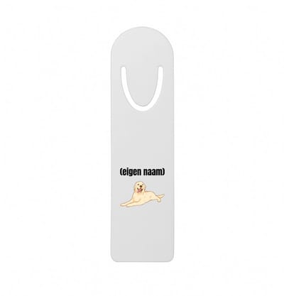 Hacebo® - liggende hond met eigen naam metalen boekenlegger - Honden - honden liefhebbers - iemand die houdt van honden - verjaardag - cadeau - kado Bladwijzer boekenleggers - 12.7 cm x 3.2cm