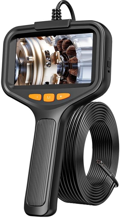 Cherrys Finds - Endoscoop Inspectie Camera - Mini Inspectiecamera - 4,3 mm Lens – 1080P HD – 180° Articulatie – LED – LCD Scherm - Inspectieborescoop Voor Riool/afvoer