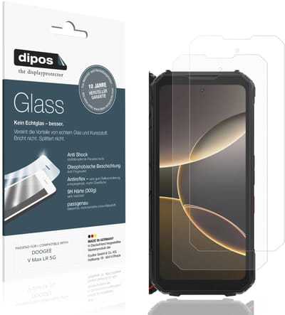 dipos – 2x Matte Pantserfolie geschikt voor DOOGEE V Max LR 5G | 9H Screenprotector