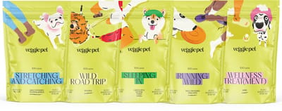 VeggiePet Try out Bundle - Hondensnacks - Variatie Bundel 5x100 Gram - 100% Veggie