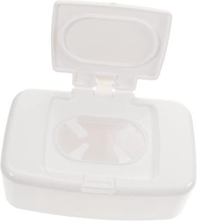 Babydoekjes Dispenser - Doekjeshouder Vochtige Doekjes - Babyverzorging Thuis - Herbruikbaar Deksel - 17x10.5x6 cm - Wit
