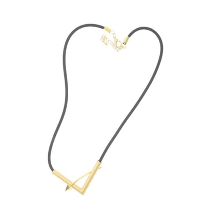 Behave® Ketting zwart met V pijltje goudkleur – 41 cm