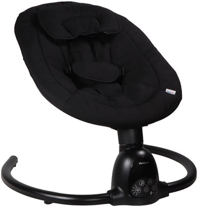 MamaLoes Noud - Elektrische Babyschommel - Baby Swing met Timer, Muziek, Bluetooth & Verstelbare Schommelsnelheid - Zwart