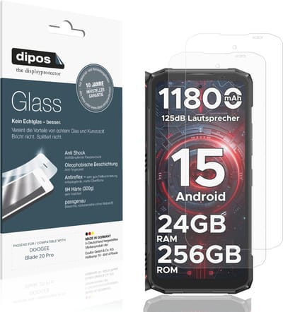 dipos – 2x Matte Pantserfolie geschikt voor DOOGEE Blade 20 Pro | 9H Screenprotector