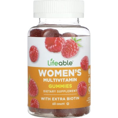 Multivitamine Gummy voor Vrouwen, Natuurlijke Framboos, 60 Gummies