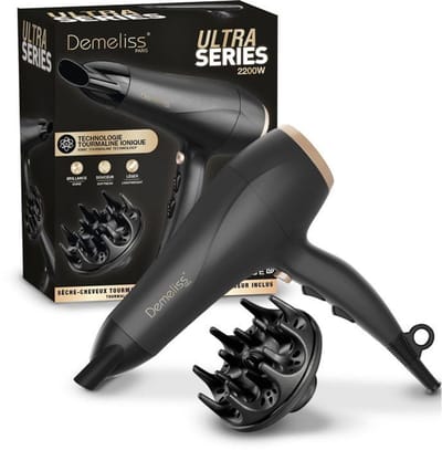 Haardroger - SAINT ALGUE - Demeliss Ultra Serie - Diffuser - 3 temperatuurstanden - 2200 W - Zwart