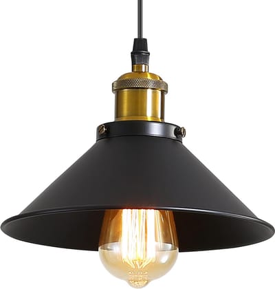 hanglamp - 22cm - Klein - E27 - Vintage industriële hanglampen - zwart - ijzeren - voor eetkamer, eettafel, hal, woonkamer, café - lamp niet inbegrepen