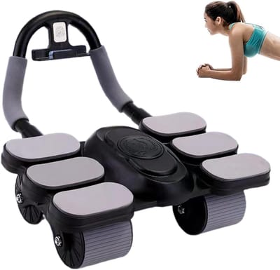 Buikspierwiel - Core trainer - Core training - Automatische terugslag - 1250 gr - Zwart