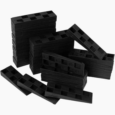 Kunststof Bouwwiggen 40 Stuks - Geribbelde Nivelleerwiggen voor Stabiliteit bij Vloer, Deur, Raam en Meubels
