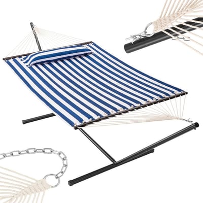 Tuinhangmat met Braziliaanse standaard en gevoerd kussen - Robuust frame en hoge draagkracht
