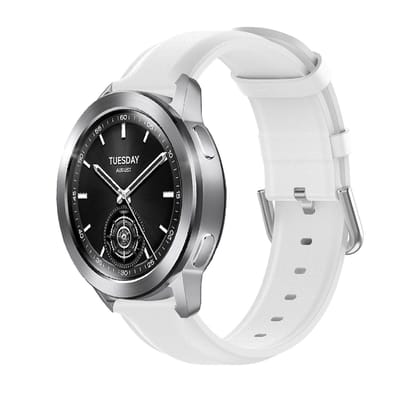 Dailygoods - Band voor Xiaomi Watch S3/Watch S4 - Echt leer - Slijtvast en ademend - Wit - Vervangend horlogebandje - Geschikt voor smartwatch