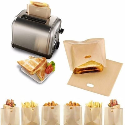 Sacs pour grille-pain, 2 pièces, pour sandwichs au fromage grillé, faciles à utiliser, réutilisables, antiadhésifs, pour pain grillé 2pcs