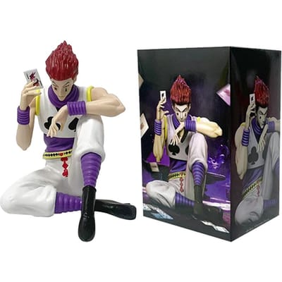 Direct leverbaar Nieuwe Hunter x Hunter Hisoka Figuur - 2 Stijlen Zittende Houding Verzamelaar Model, Anime Figuurtje Speelgoed Cadeau voor Jongens
