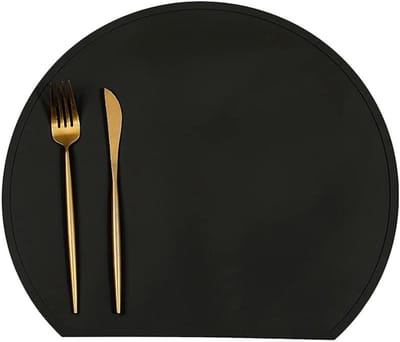 Siliconen Onderleggers - Tafelmatten Set - Keuken Beschermen - Hittebestendig Antislip - 6 Stuks - Zwart