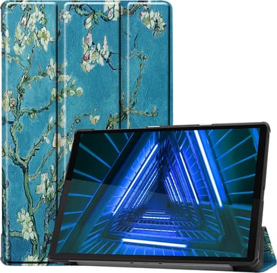 Hoesje Geschikt voor Lenovo Tab M10 FHD Plus (2e / 2nd Generatie) - Dun & Stevig - Trifold Bookcase - Hard Cover - Hardcover Book Case - Tablet Hoes - Bloesem