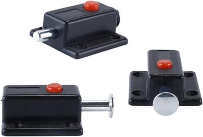Kunststof Deurgrendels - Automatische Sluiting - Deuren Beveiligen - Veerbelast Drukontwerp - 4 Stuks - Zwart