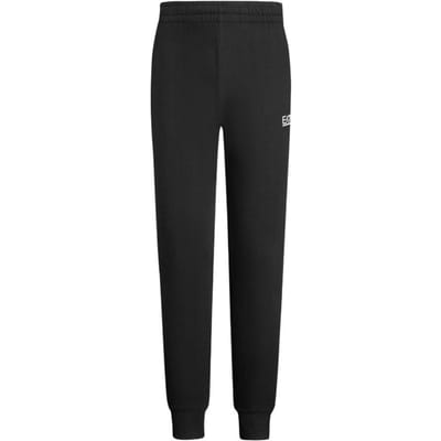 Emporio Armani EA7 FW24 Core Identity Serie Effen Logo Print Gebreide Joggingbroek met Manchetten Heren Broeken Zwart 8NPP66-PJVRZ-1200 M black