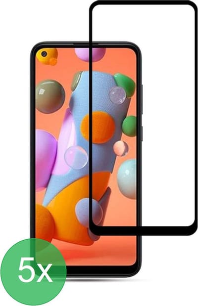 Screenprotector Geschikt voor: Samsung Galaxy A11 Full 5x - screen protector - volledige glas - bescherming - beschermglas - ZT Accessoires