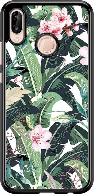 Casimoda® telefoonhoesje - Geschikt voor Huawei P20 Lite (2018) - Tropical Banana - Zwart TPU hoesje - Backcover - Groen - Natuur