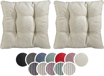 sleepling stoelkussen, 38 x 38 cm, set van 2, zachte bekledingsstof, zitkussen in beige