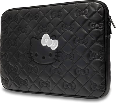 Hello Kitty sleeve geschikt voor MacBook Air 13'' (M2/M3)/MacBook Pro/MacBook Pro/MacBook/MacBook/MacBook Pro/MacBook Pro/MacBook - Zwart - Kunstleer
