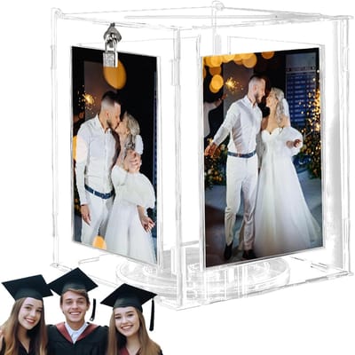 Enveloppen Doos - Bruiloft Geldkist - Feestelijke Ontvangst - Draaibare Acryl Houder - 22x22x23cm - Transparant