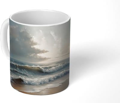 Mok - Koffiemok - Strand - Zee - Zonsondergang - Mokken - 350 ML - Beker - Koffiemokken - Theemok