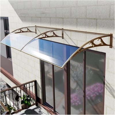 Regenluifel Polycarbonaat - Deur Overkapping - Bescherming Buiten - Zelfreinigend Ontwerp - 60x150cm - Transparant