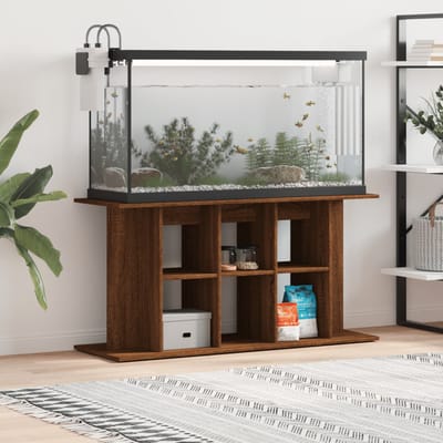 vidaXL - Aquariumstandaard - 120x40x60 - cm - bewerkt - hout - bruin - eikenkleur