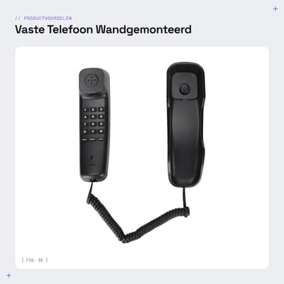 Dailygoods- Wandtelefoon Wandgemonteerd - Telefoon met Snoer - Antislip Bevestiging - Multifunctioneel - Telefoonbasis - ABS Materiaal - Vaste Telefoon