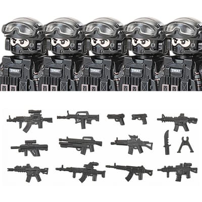 Stadspolitie China Speciale Eenheden Bouwstenen Aanvalssoldaat SWAT Figuren Gasmasker Militaire Wapens Stenen Speelgoed Kinderen