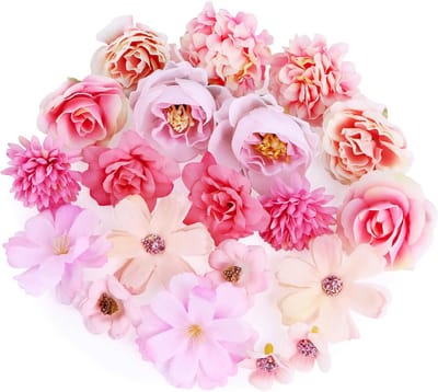 Roze Stoffen Kunstbloemen - 20 stuks - Decoratieve Kunstbloemen voor Woondecoratie, Bruiloft, Guirlande, Scrapbooking en Creatieve Knutselprojecten