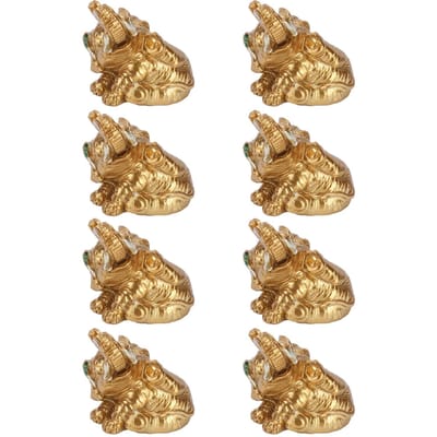 8 stuks Hars Olifantenbeeld Decor Innovatieve Huis Tafeldecoratie Ornament Verjaardagscadeau Goud beige